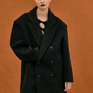 SOURCE UNKNOWN - Wallis Oversized Black Wool Coat